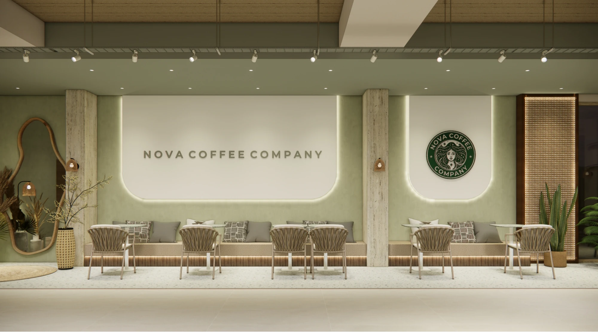 Nova Coffee Company geniş oturma alanı